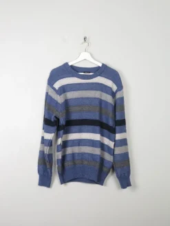 Men's Vintage Striped Wool Jumper M