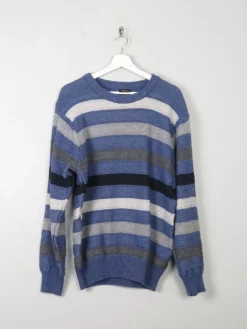Men's Vintage Striped Wool Jumper M