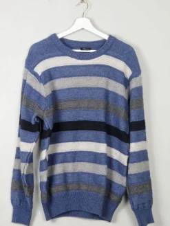 Men's Vintage Striped Wool Jumper M