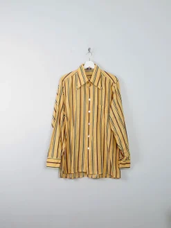 Men's Vintage Striped Yellow Shirt XL