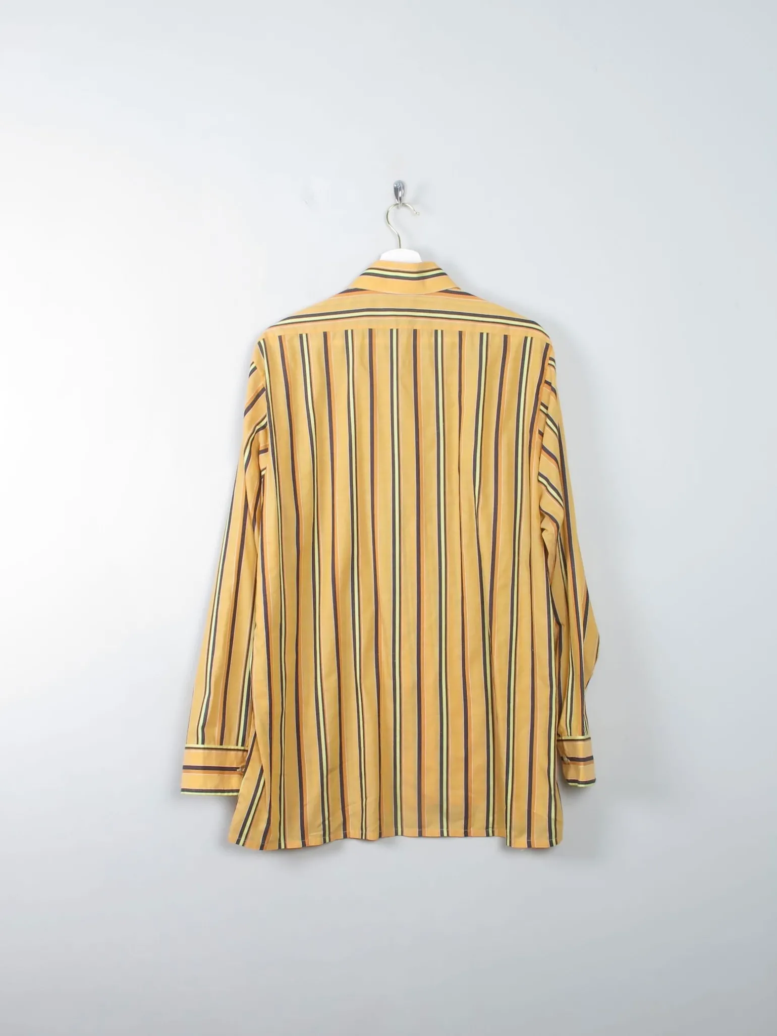 Men's Vintage Striped Yellow Shirt XL