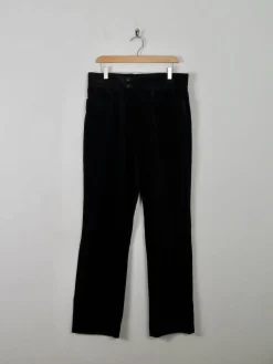 Men's Vintage Style Black Velvet Trousers 32"W 32" L