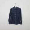 Men's Vintage Style Dark Denim Wrangler Shirt S