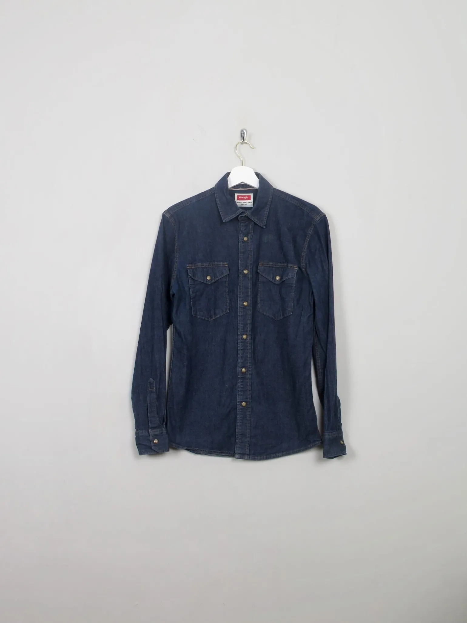 Men's Vintage Style Dark Denim Wrangler Shirt S