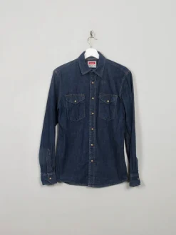 Men's Vintage Style Dark Denim Wrangler Shirt S