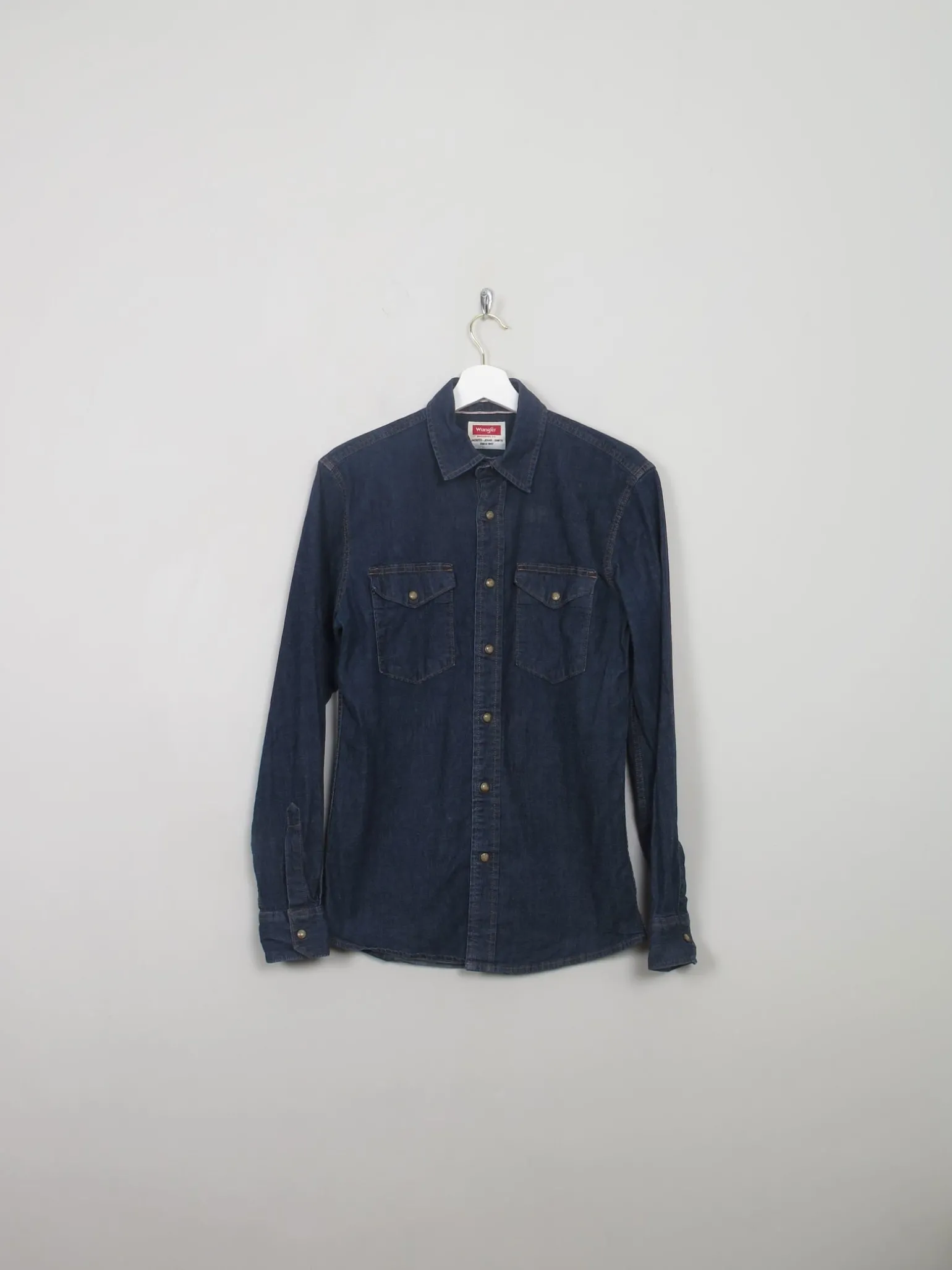 Men's Vintage Style Dark Denim Wrangler Shirt S