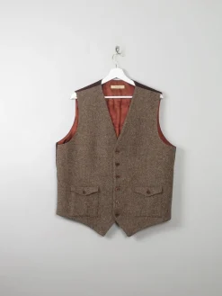 Mens Vintage Style Donegal Tweed Waistcoat XL 44/46