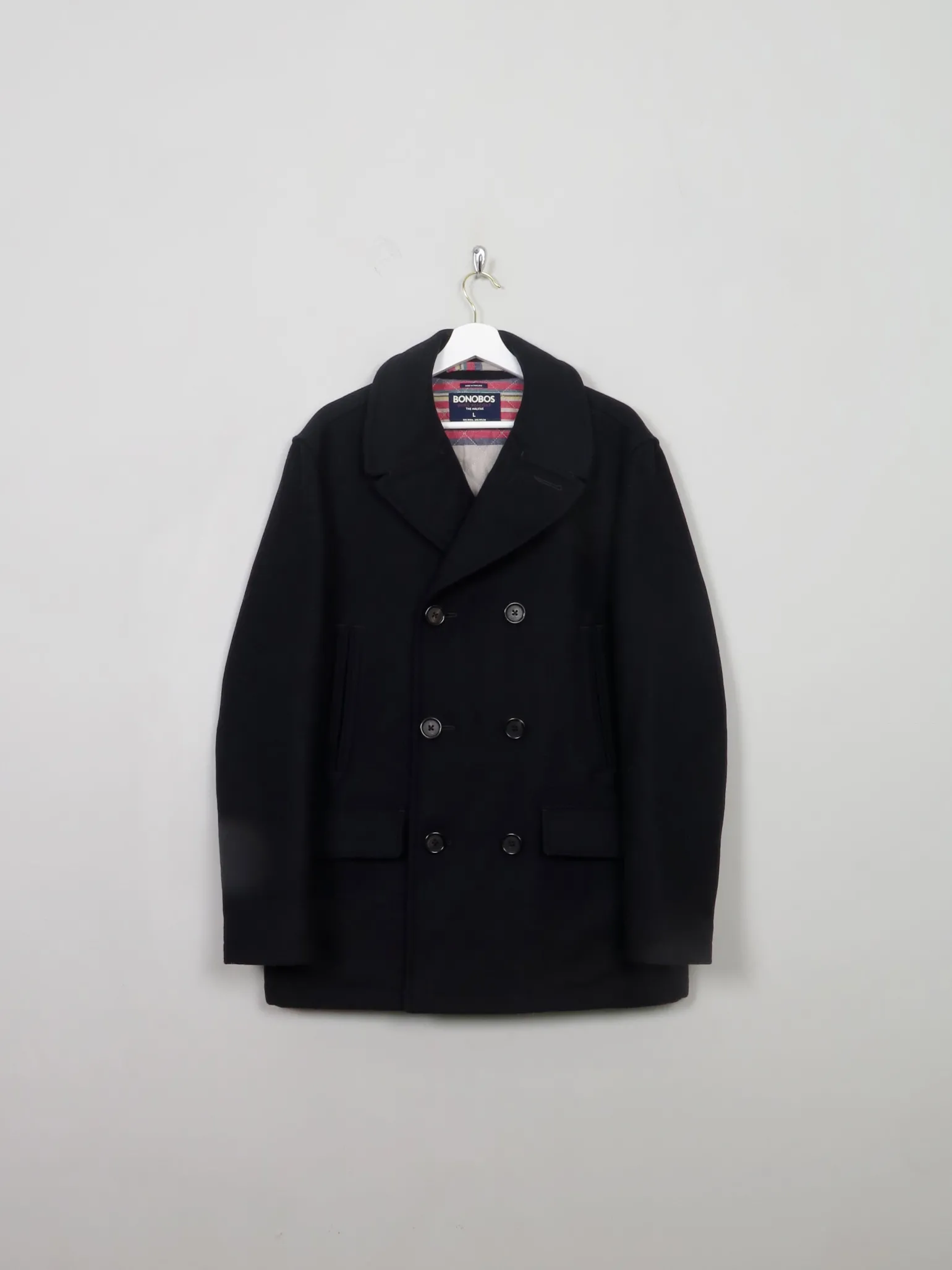 Men's Vintage Style Navy Bonobos Peacoat L