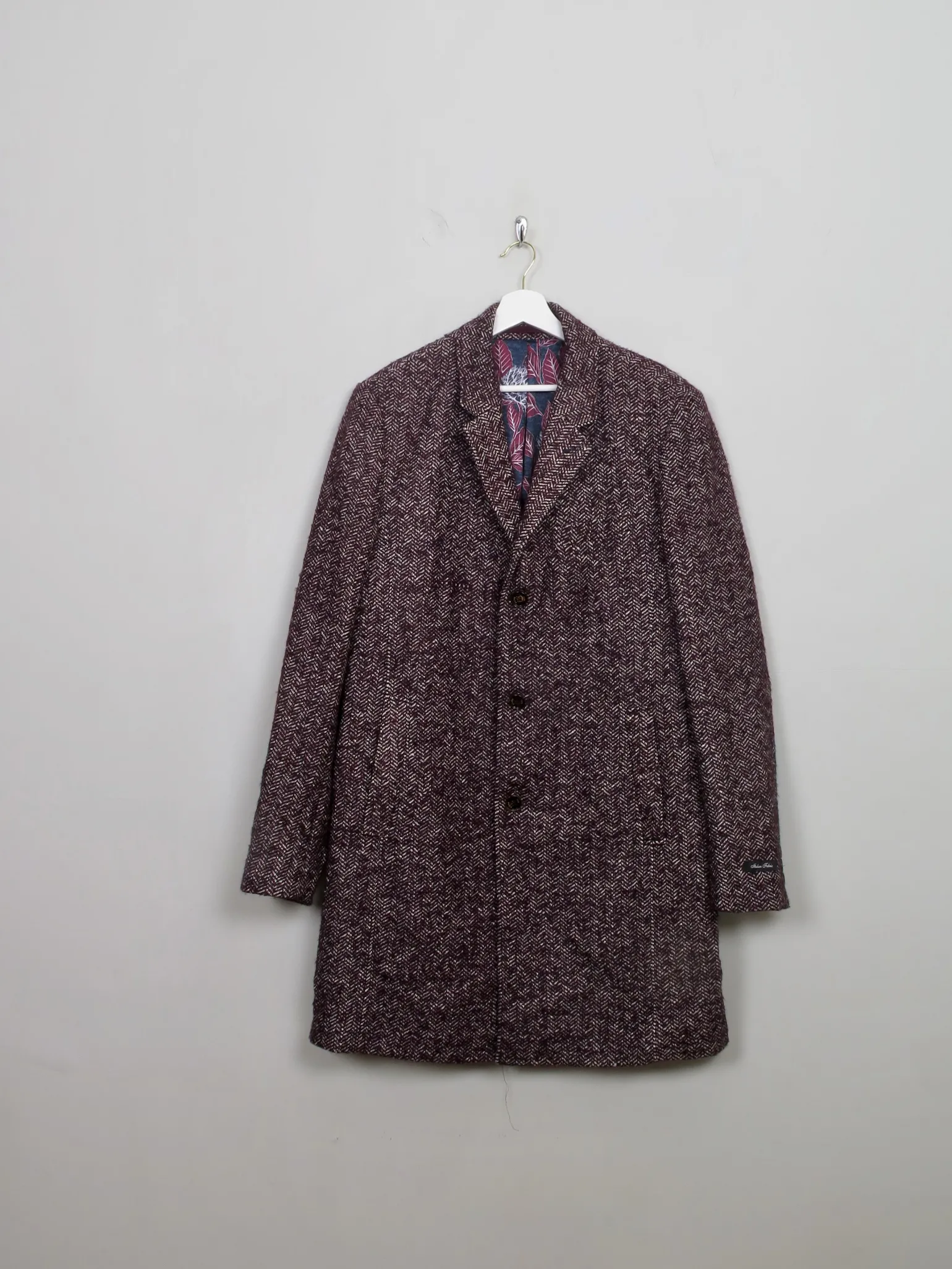 Men's Vintage Style Ted Baker Mohair Herringbone Coat XL/XXL/6