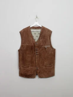 Men's Vintage Suede Austrian Waistcoat XL