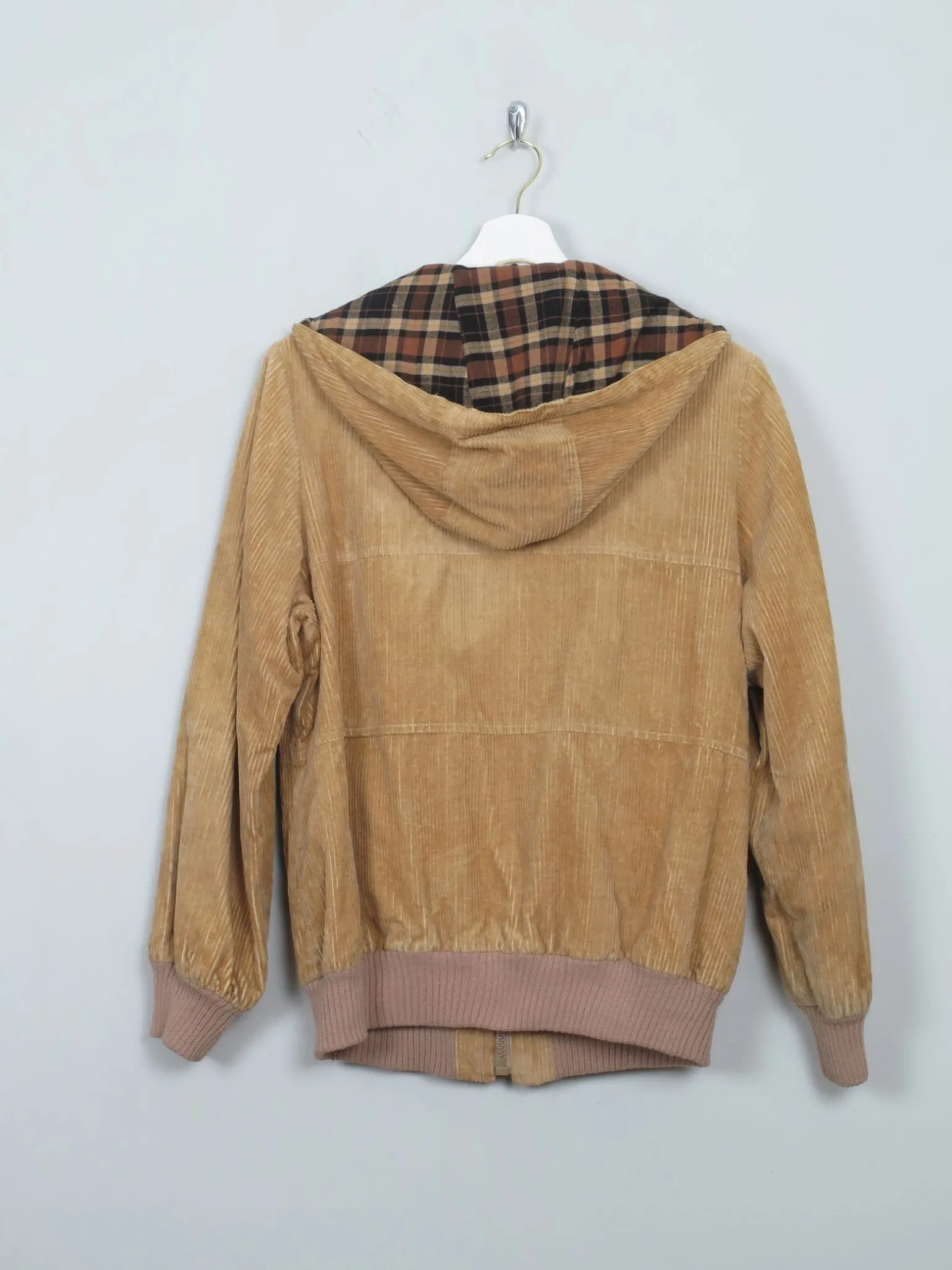 Men's Vintage Tan Cord Bomber Jacket XS