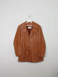 Men's Vintage Tan Leather Jacket L