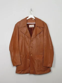 Men's Vintage Tan Leather Jacket L