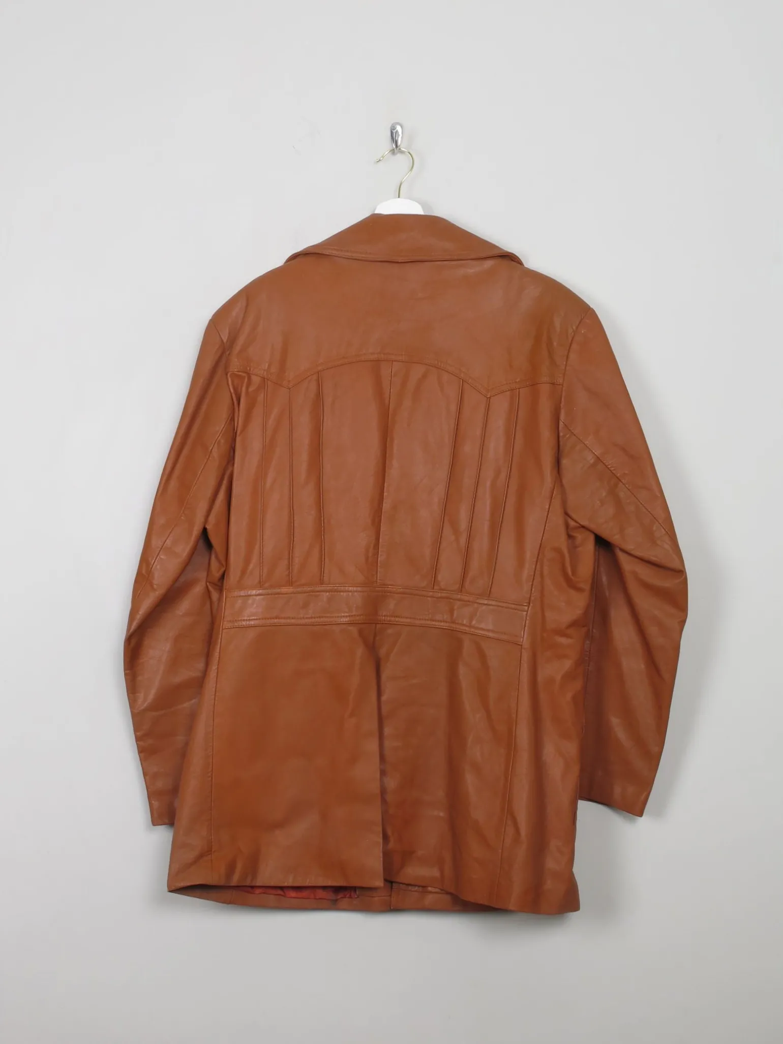Men's Vintage Tan Leather Jacket L