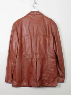 Men's Vintage Tan Leather Jacket L/XL/ 44