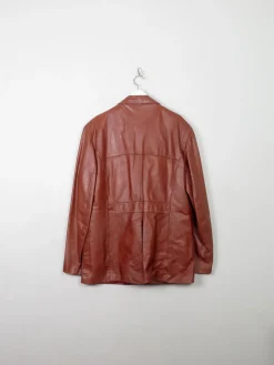 Men's Vintage Tan Leather Jacket L/XL/ 44