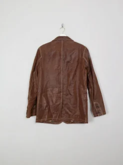 Men's Vintage Tan Rust Leather Jacket S