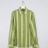 Men's VIntage Ted Baker Green Striped Shirt Size: 4 /L