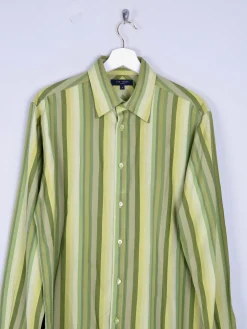 Men's VIntage Ted Baker Green Striped Shirt Size: 4 /L