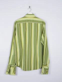 Men's VIntage Ted Baker Green Striped Shirt Size: 4 /L