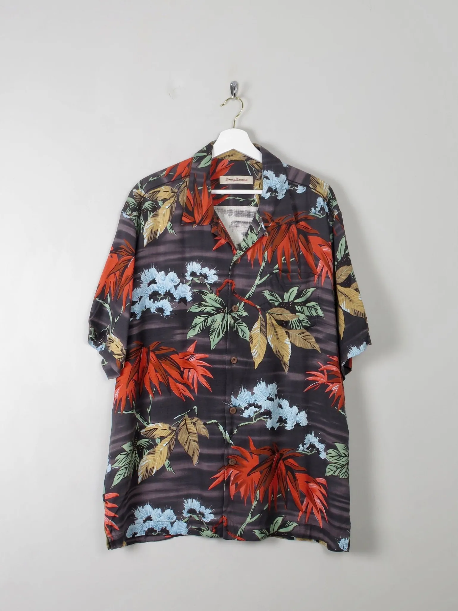 Men's Vintage Tommy Bahamas Silk Hawaiian Shirt XL