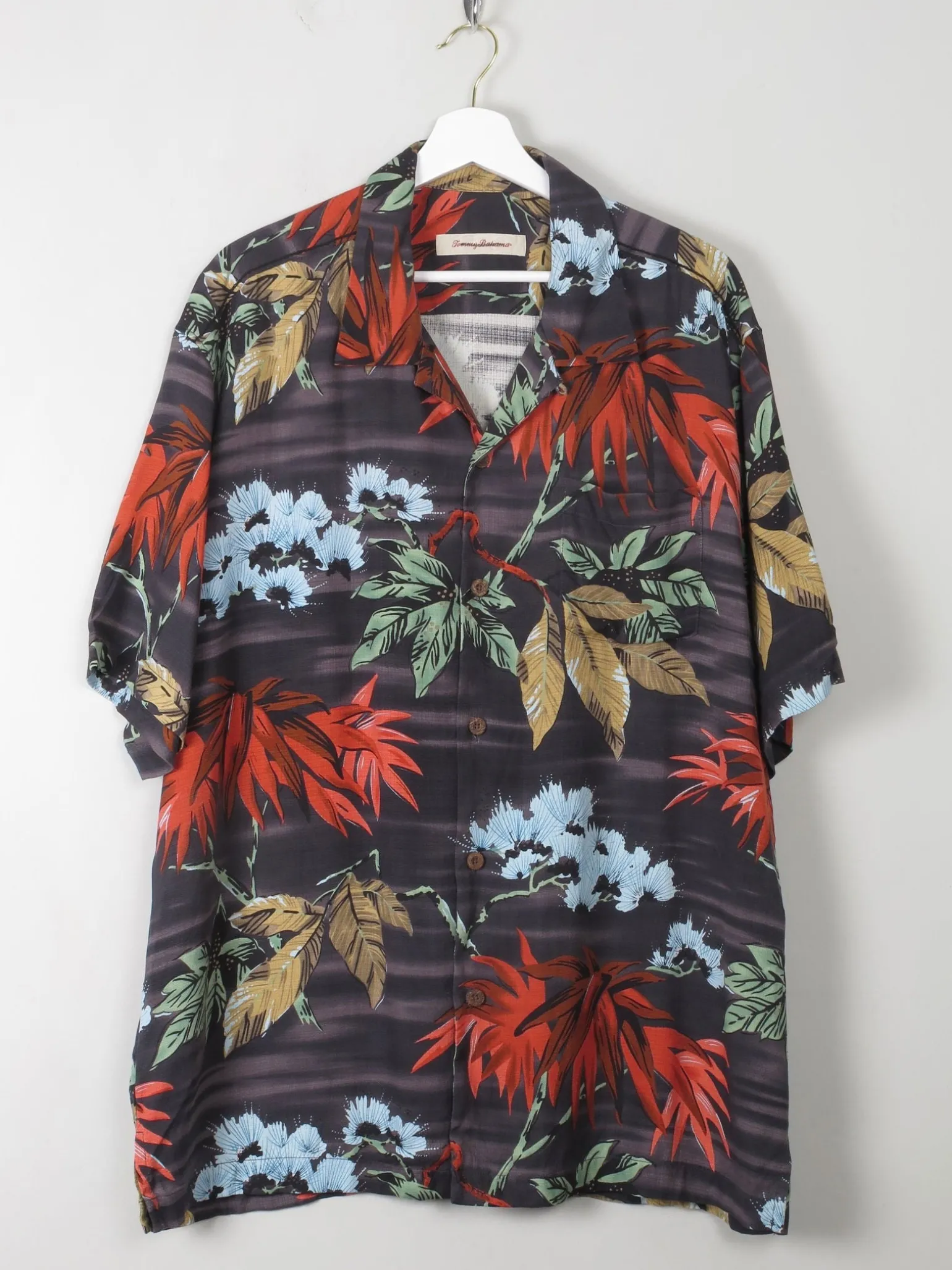 Men's Vintage Tommy Bahamas Silk Hawaiian Shirt XL