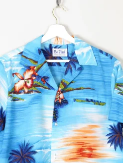 Men's Vintage Turquoise Hawaiian Shirt S/M