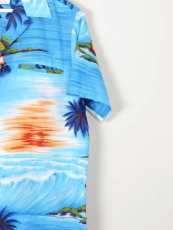 Men's Vintage Turquoise Hawaiian Shirt S/M