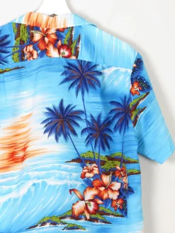 Men's Vintage Turquoise Hawaiian Shirt S/M