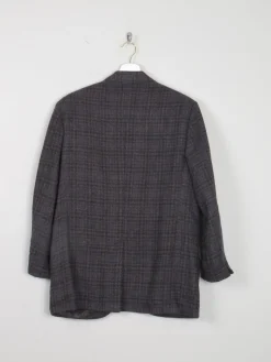 Men's Vintage Tweed Jacket Charcoal 1960's Check 38/40 [Short Sleeves]