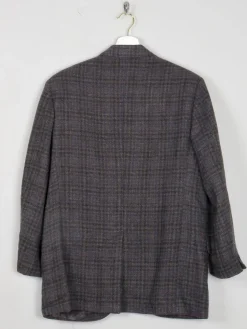 Men's Vintage Tweed Jacket Charcoal 1960's Check 38/40 [Short Sleeves]