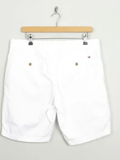 Men's Vintage White Cotton Tommy Hilfiger Shorts 34