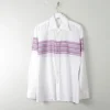 Men's Vintage White Shirt With Stripes M