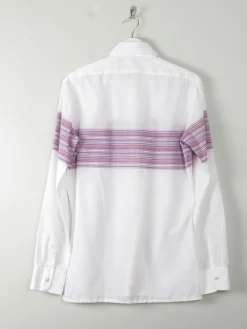 Men's Vintage White Shirt With Stripes M