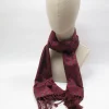 Men's Vintage Wine Patterned Fringed Scarf