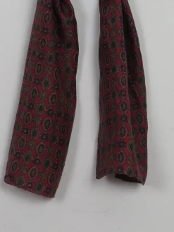 Men's Vintage Wine Patterned Silk Scarf