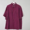 Men's Vintage Wine/Burgundy Silk Shirt L/XL