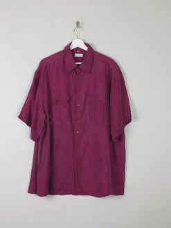 Men's Vintage Wine/Burgundy Silk Shirt L/XL