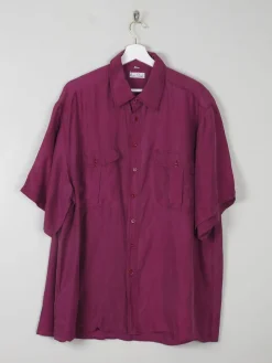 Men's Vintage Wine/Burgundy Silk Shirt L/XL