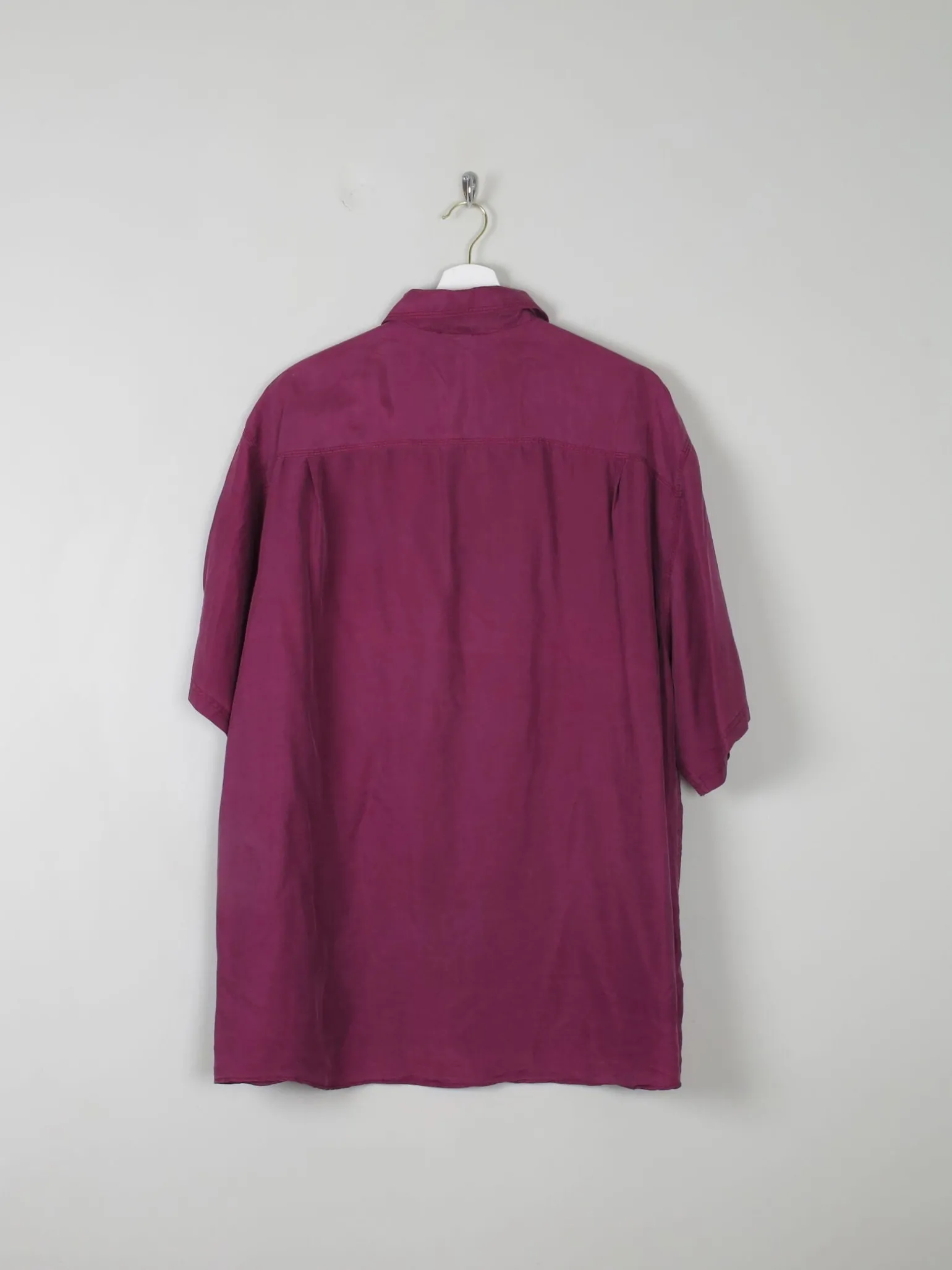 Men's Vintage Wine/Burgundy Silk Shirt L/XL