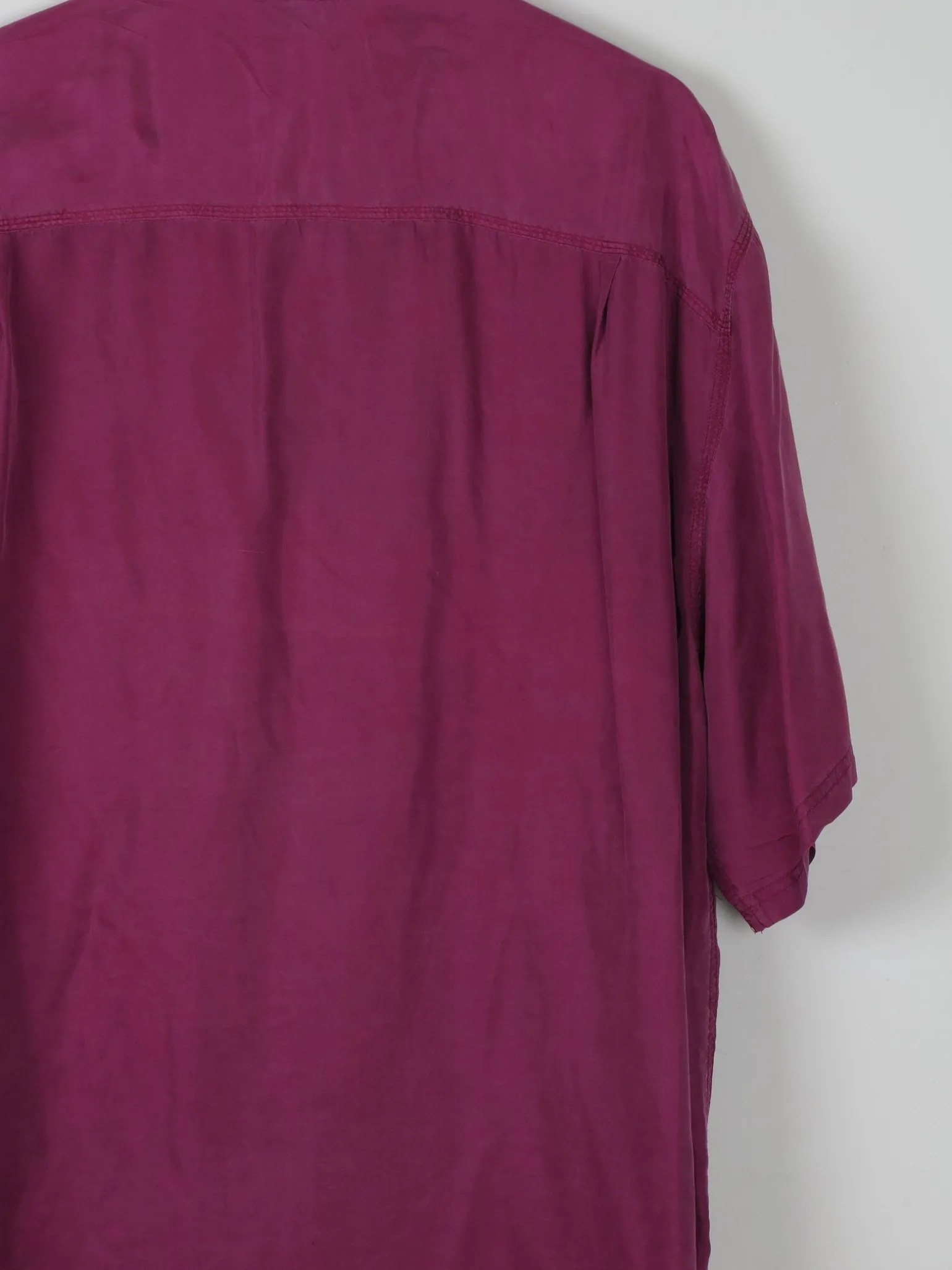 Men's Vintage Wine/Burgundy Silk Shirt L/XL