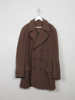 Men's Vintage Wool Brown Short Coat XL/46