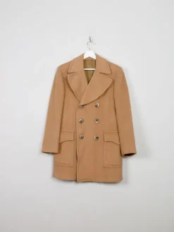 Men's Vintage Wool Camel Short Coat 38"