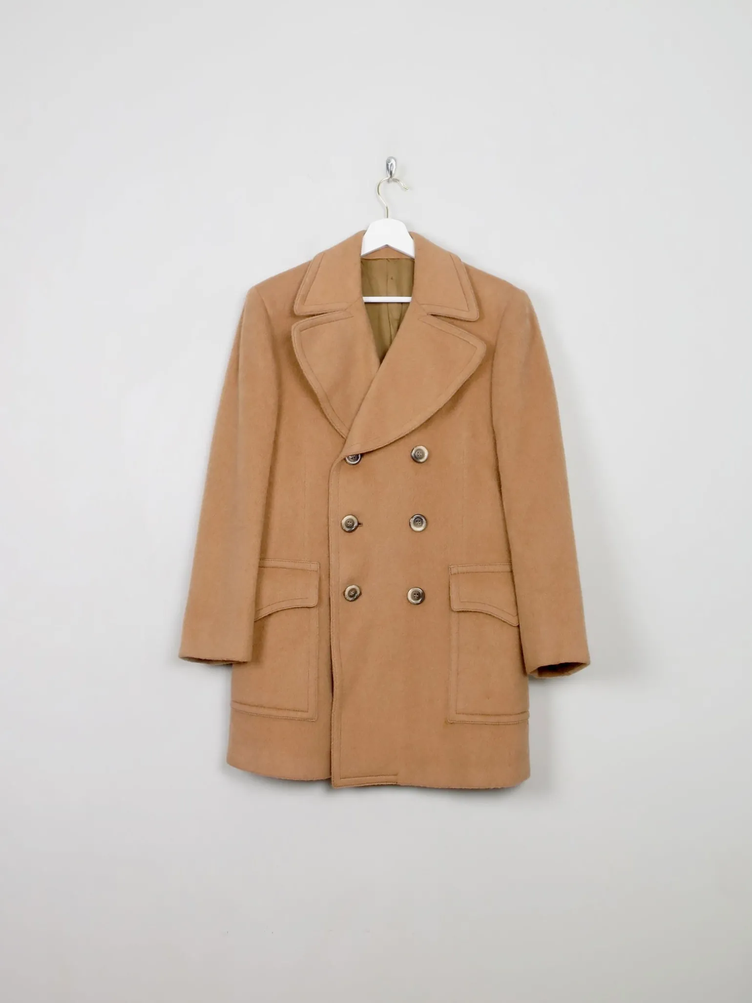 Men's Vintage Wool Camel Short Coat 38"