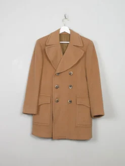 Men's Vintage Wool Camel Short Coat 38"
