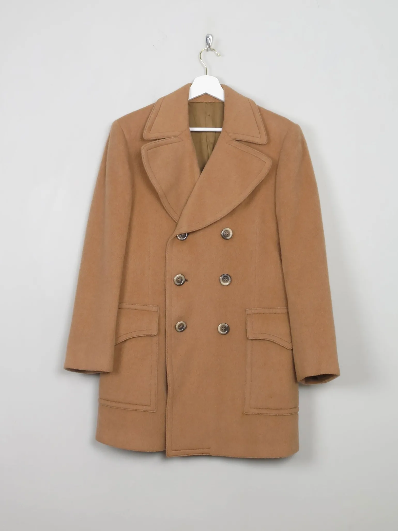 Men's Vintage Wool Camel Short Coat 38"