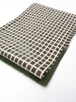 Men's Vintage Wool Green Printed Scarf