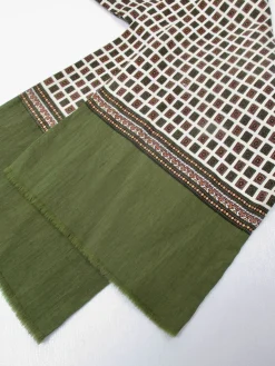 Men's Vintage Wool Green Printed Scarf