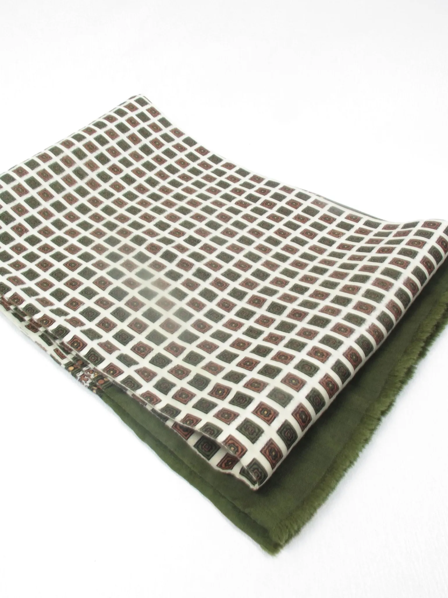 Men's Vintage Wool Green Printed Scarf
