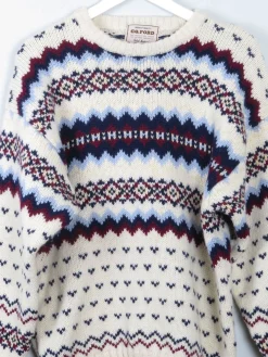 Men's Vintage Wool Pattered Jumper M